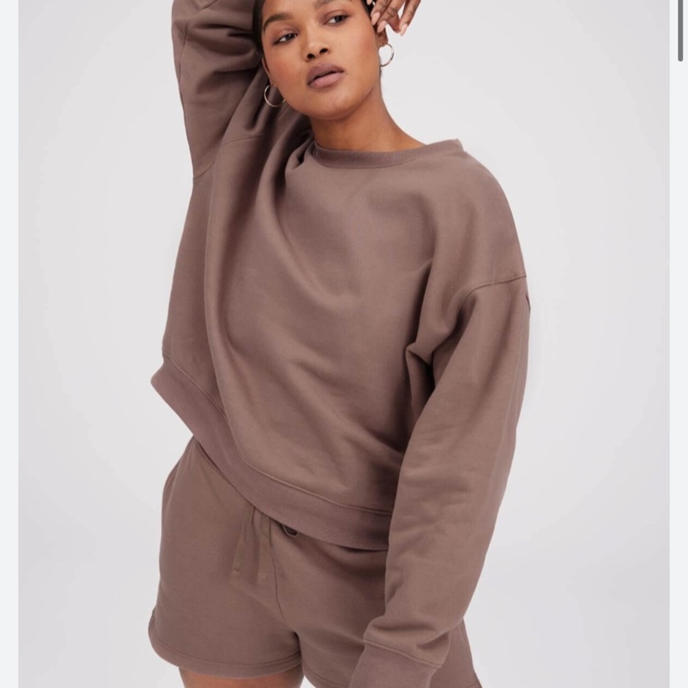 Girlfriend Collective Softest  Sweatshirt Crew Dusty Rose Sz Small